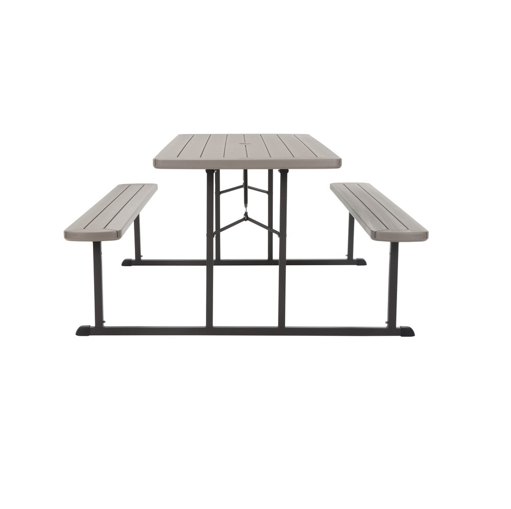 Cosco 87902GRY1 Folding Picnic Table, 72 inch, Brown