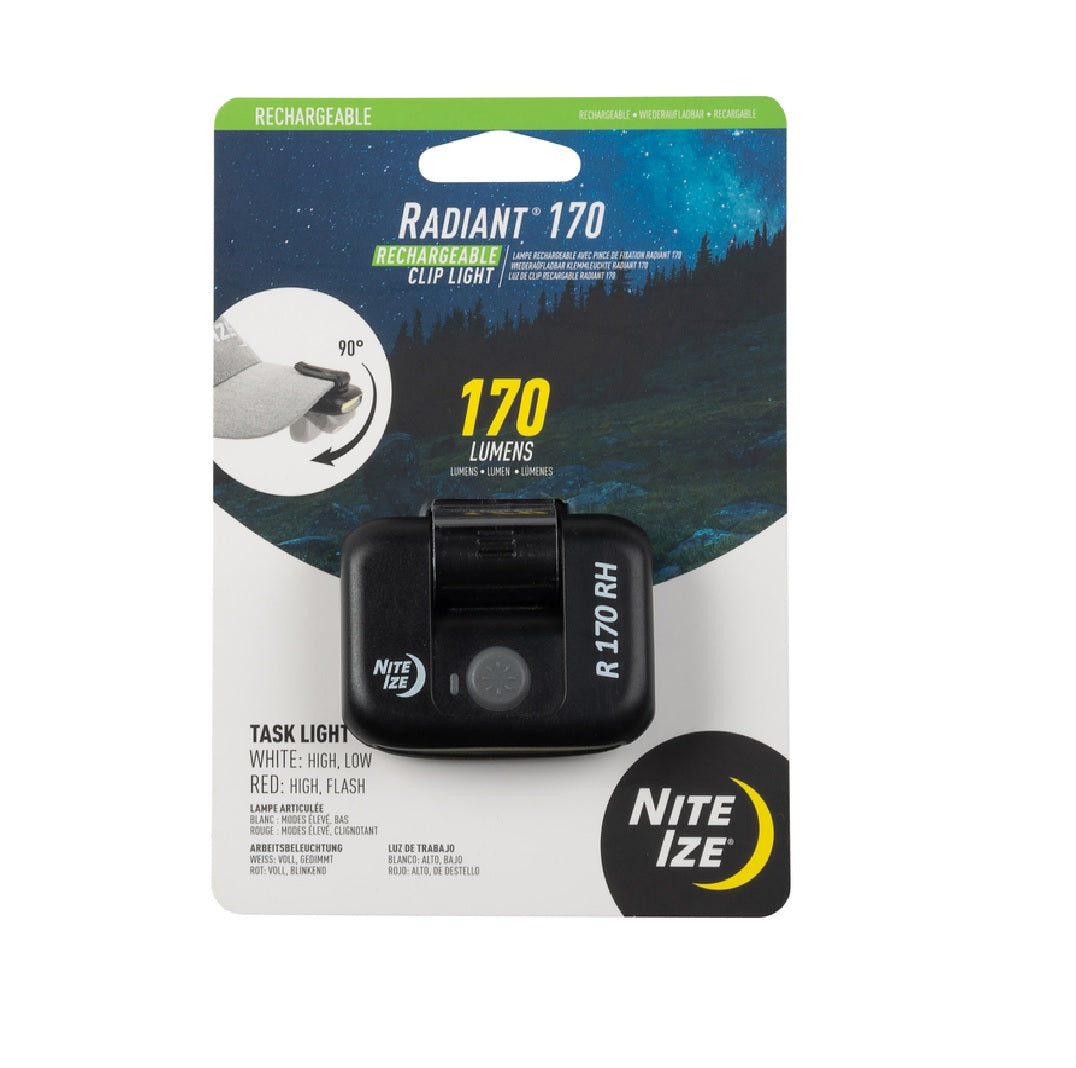 Nite Ize R170RC-01-R7 Radiant 170 lumens LED Cap Light, Black