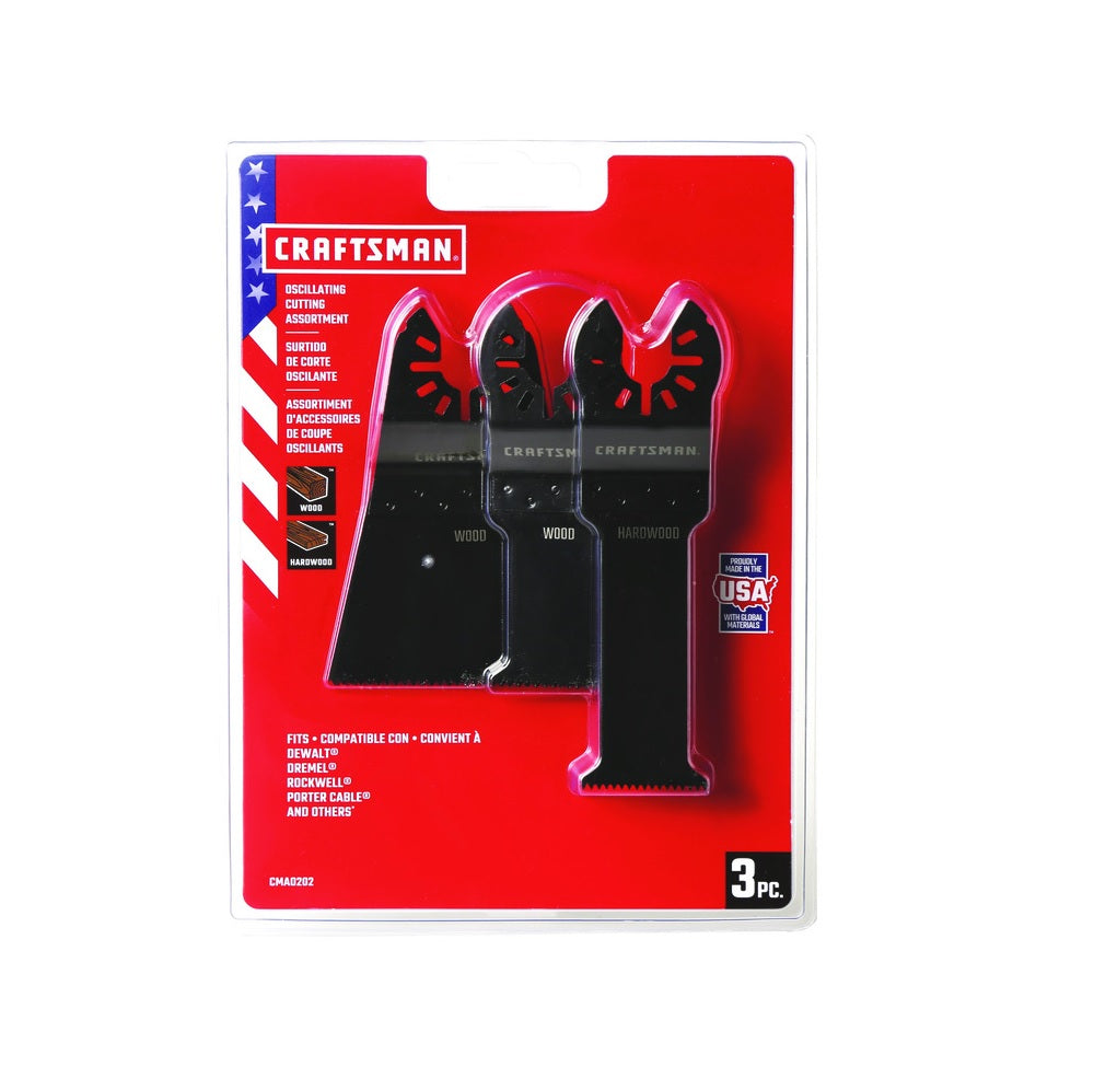 Craftsman CMAO202 Oscillating Blade Set, Steel, 3 pc