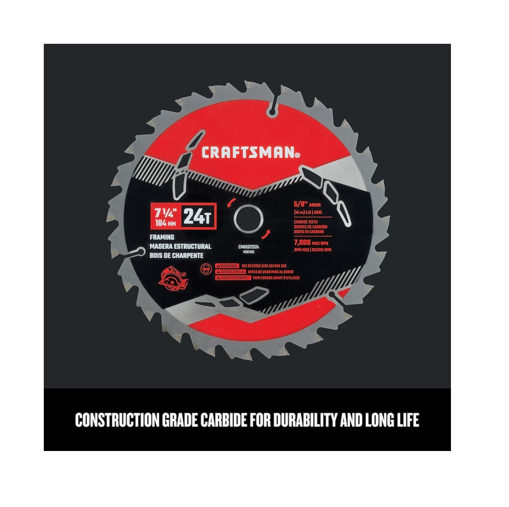 Craftsman CMAS372524 High Performance Circular Saw Blade, 24 Teeth