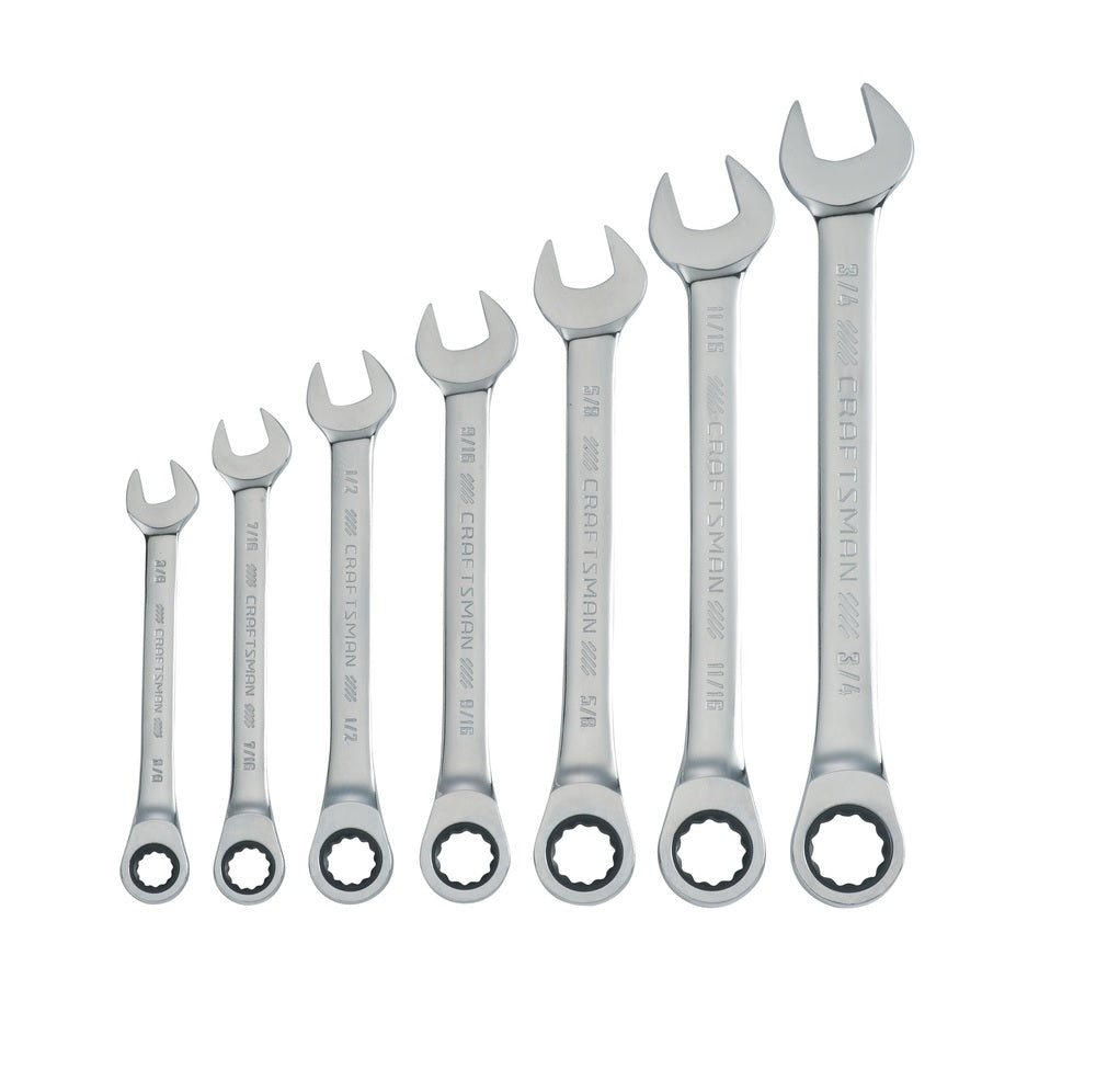 Craftsman CMMT87020 Ratcheting Combination Wrench Set, 7 pc