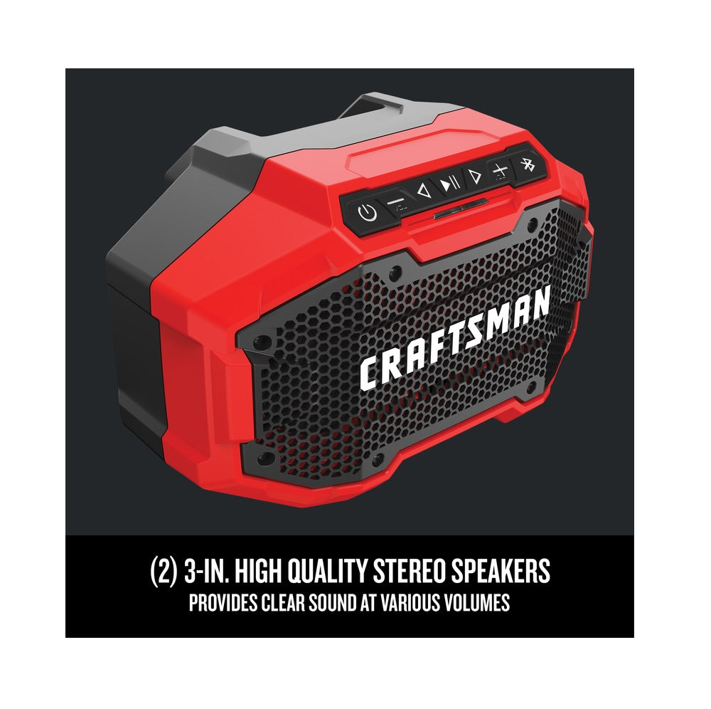 Craftsman CMCR001B Bluetooth Jobsite Speaker, Red