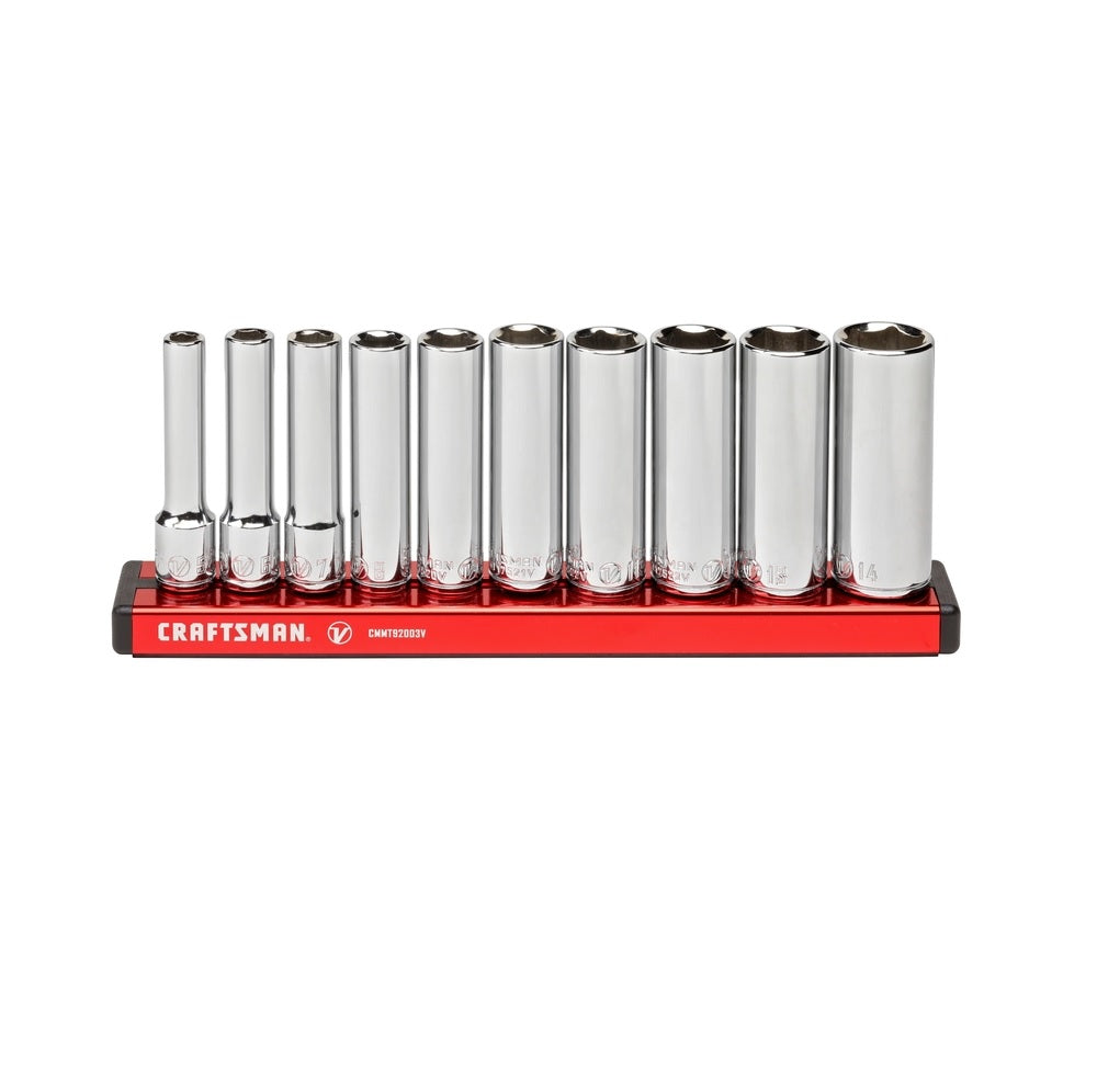 Craftsman CMMT17515V Metric 6 Point Deep Socket Set, 1/4 inch