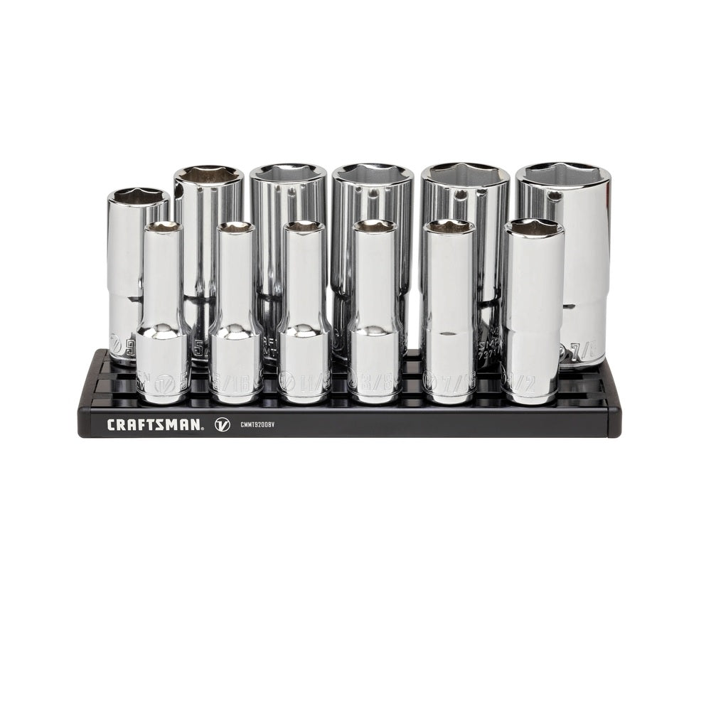 Craftsman CMMT17360V SAE 6 Point Deep Socket Set, 3/8 inch