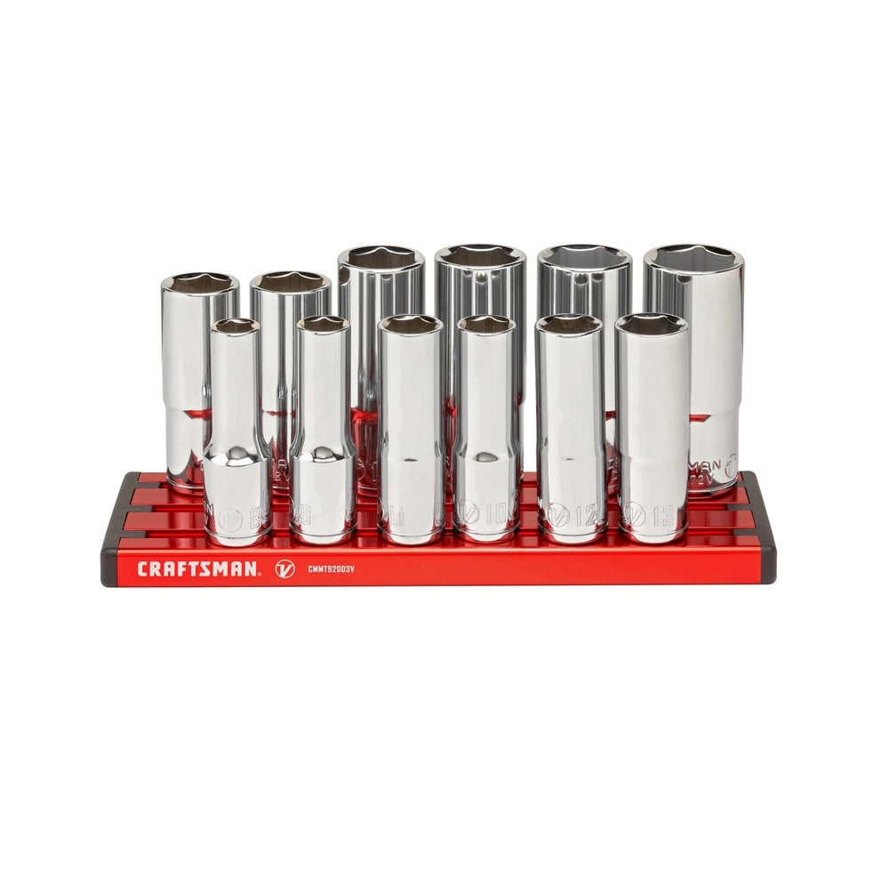 Craftsman CMMT17560V Deep Socket Set, Steel, 3/8 inch