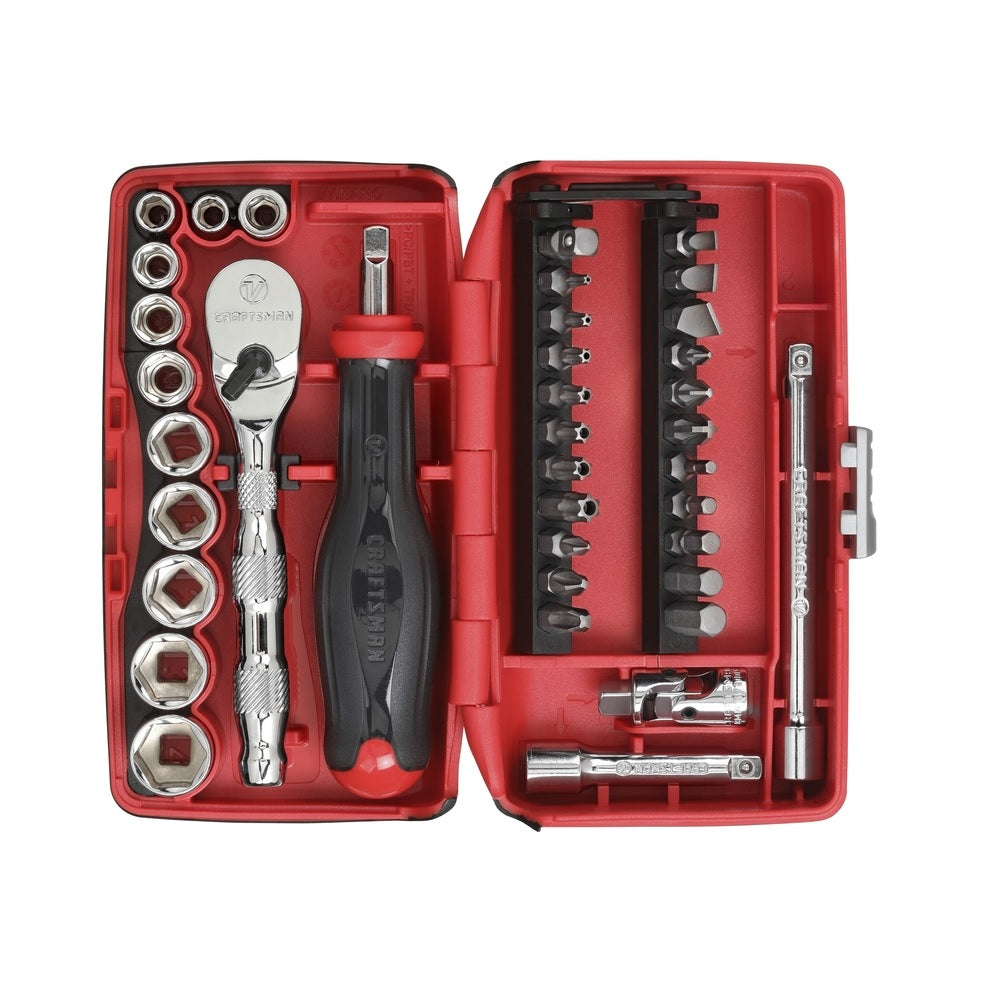 Craftsman CMMT45751V Metric 6 Point Socket and Tool Set, 1/4 inch