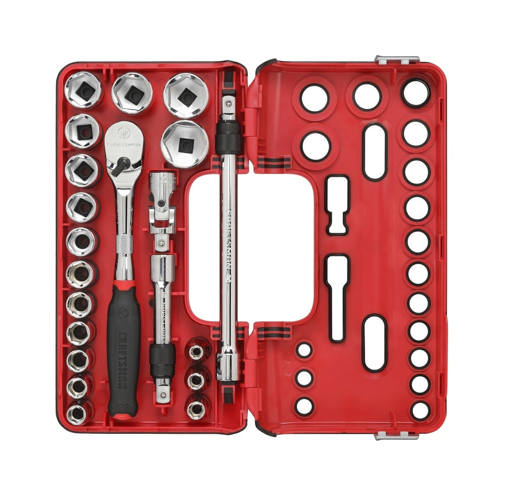 Craftsman CMMT45755V Metric 6 Point Socket and Tool Set, 1/2 inch