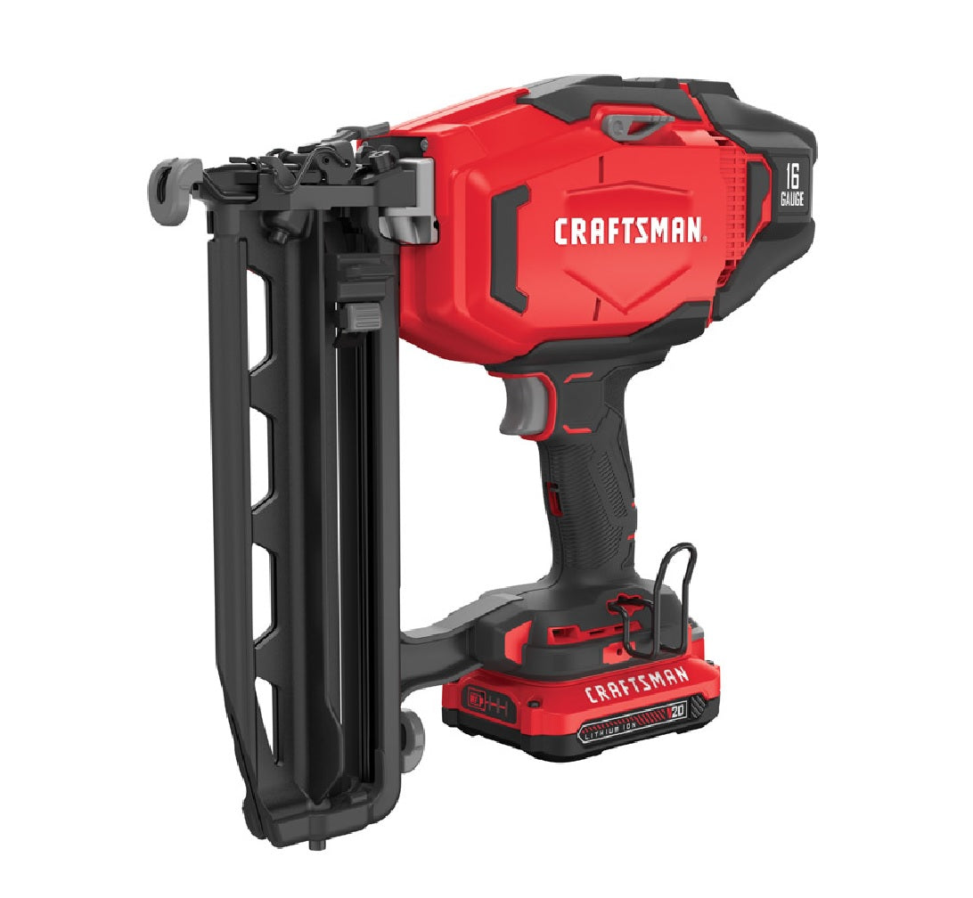 Craftsman CMCN616C1 20V MAX Cordless Finish Nailer, Red