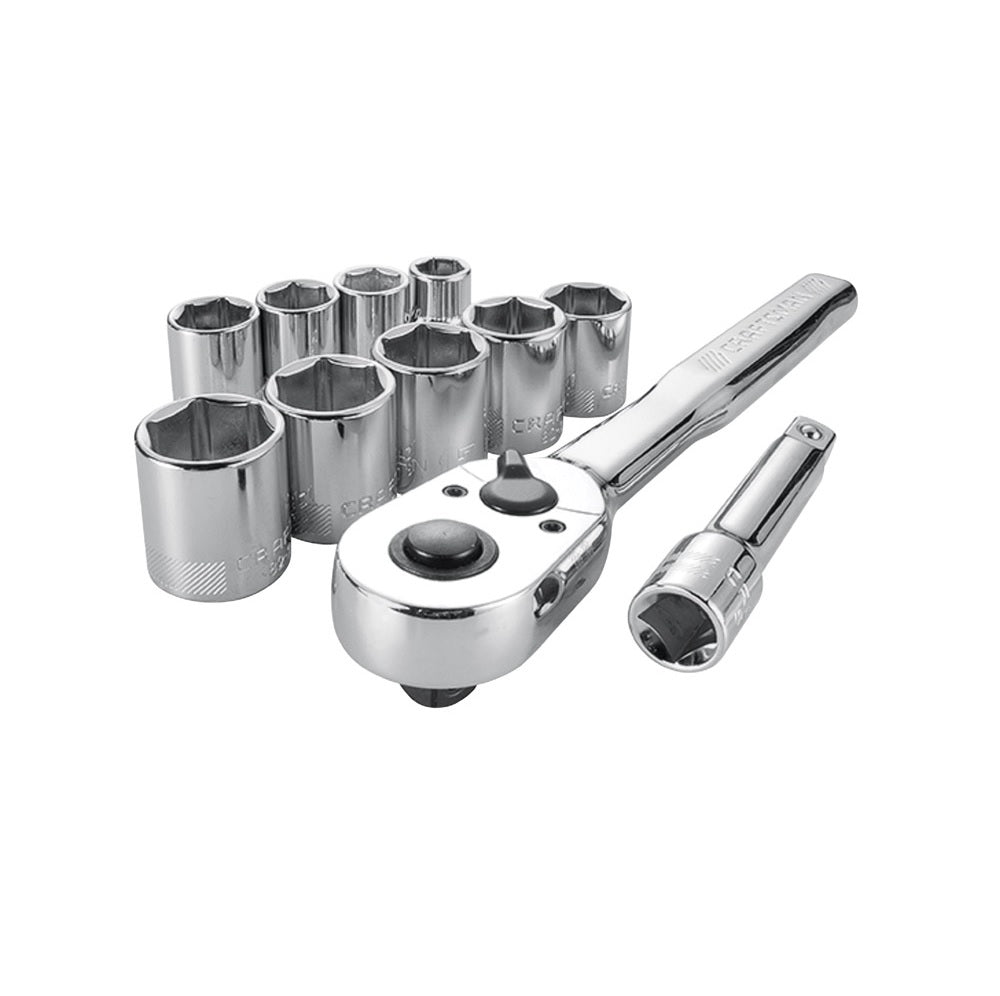 Craftsman CMMT12027 6 Point Socket and Ratchet Set, 3/8 inch