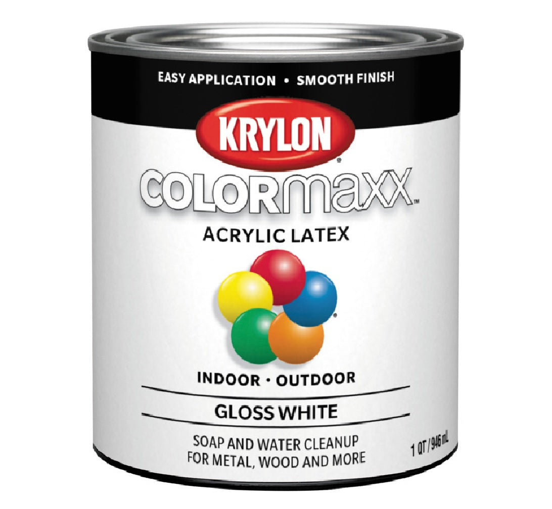 Krylon K05625007 COLORmaxx Interior/Exterior Paint, White