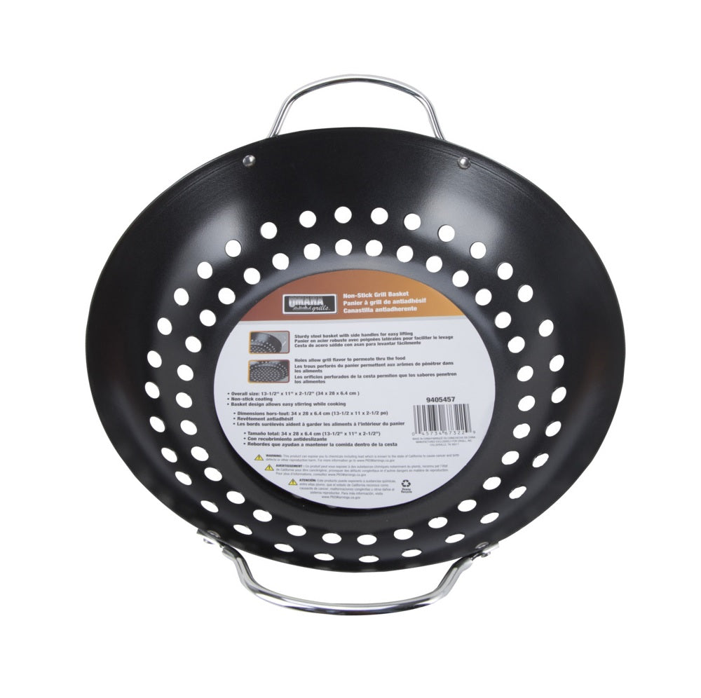 Omaha BBQ-33002 Non-Stick Grill Basket, Steel, Black