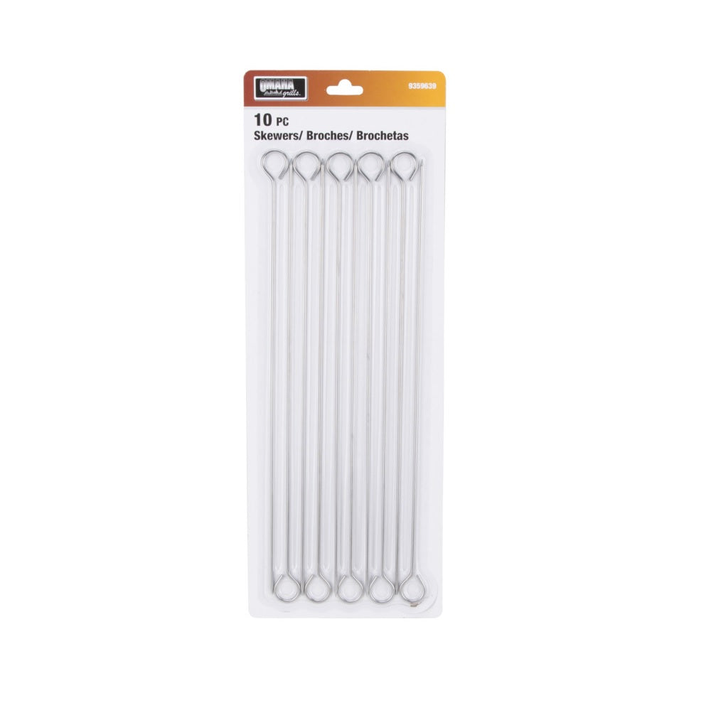 Omaha BBQ-37243B Stainless Steel Skewers, 15 inch, 10 Pieces