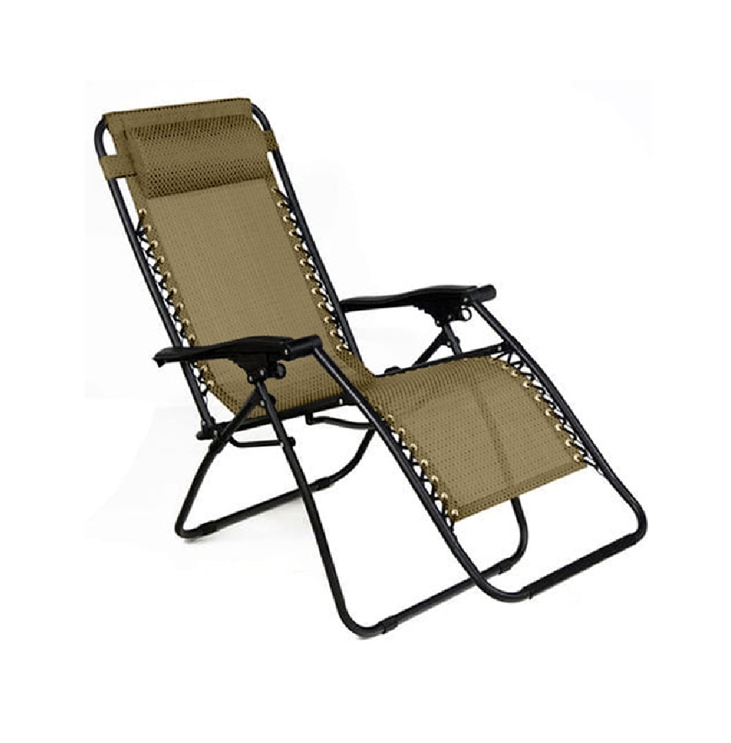 Living Accents ACE22-REGTAN Zero Gravity Folding Lounger, Black