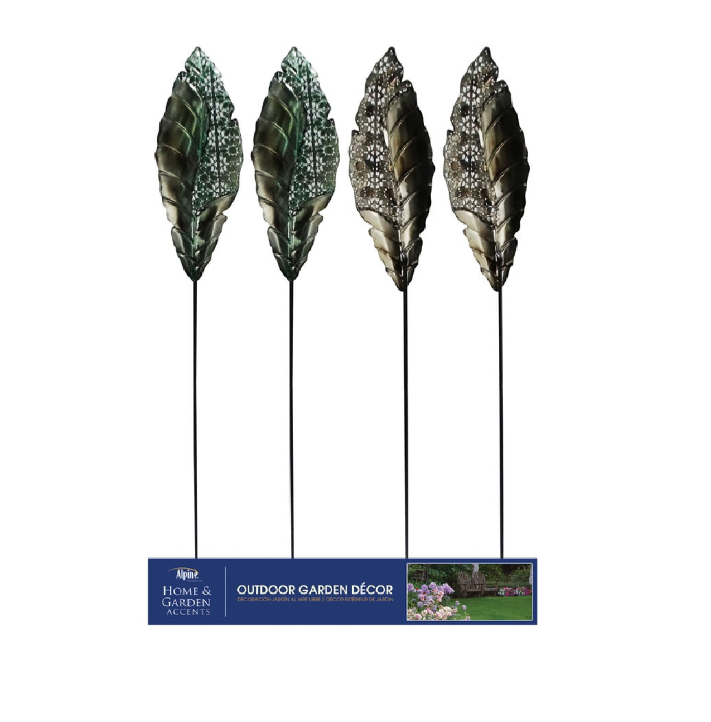 Alpine ORS776A Leaf Outdoor Garden Stake, Bronze