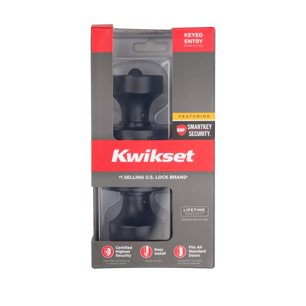 Kwikset 97402-849 Round Entry Knob, Iron Black