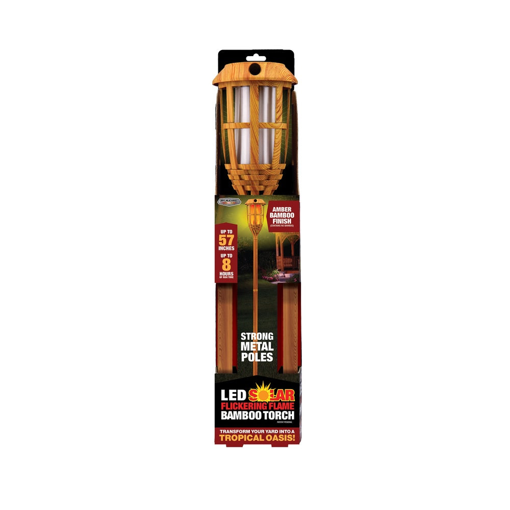 Blazing LEDz 702040 Flickering Flame Bamboo Torch, Amber