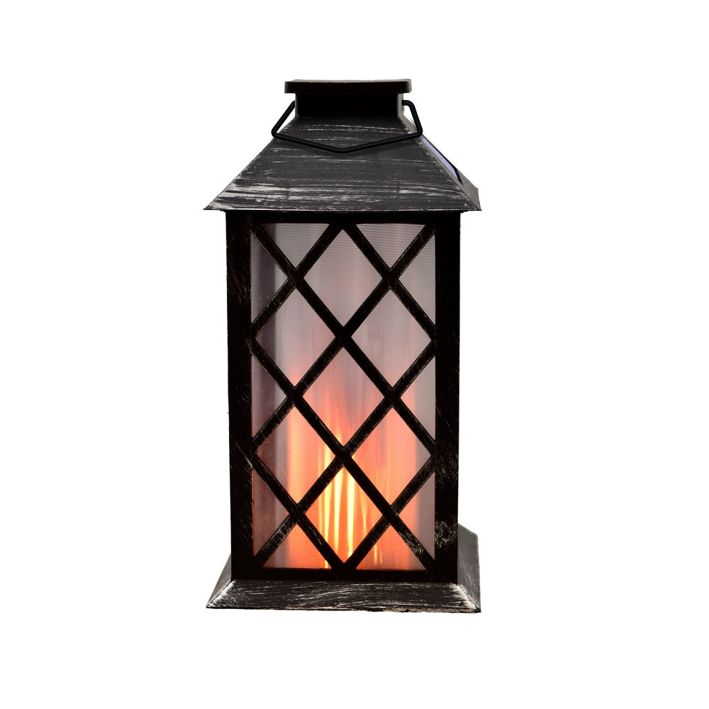 Shawshank LEDz 702871 Carriage Flicker Flame Lantern, Silver, 9 inch