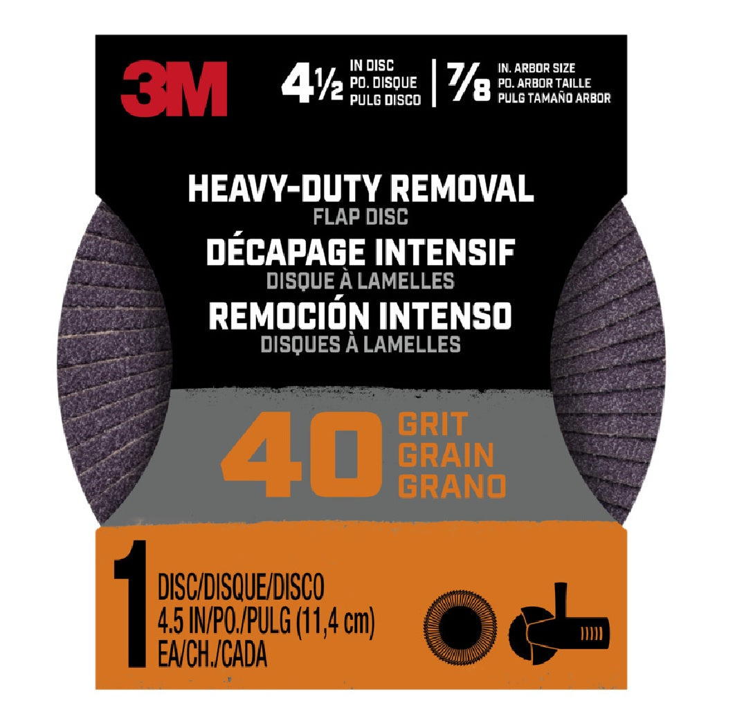 3M Hookit 27426 Heavy-Duty Flap Grinding Disc, 40-Grit