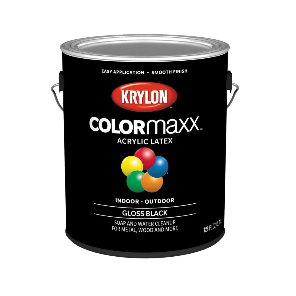 Krylon K05648007 Exterior Paint, Black, 1 gallon