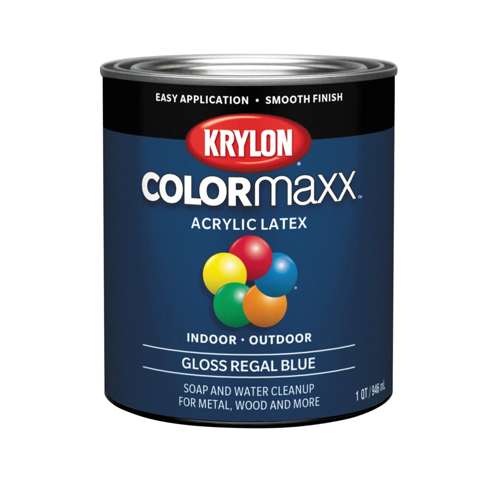 Krylon K05646007 COLORmaxx Interior/Exterior Paint, Regal Blue, 32 oz