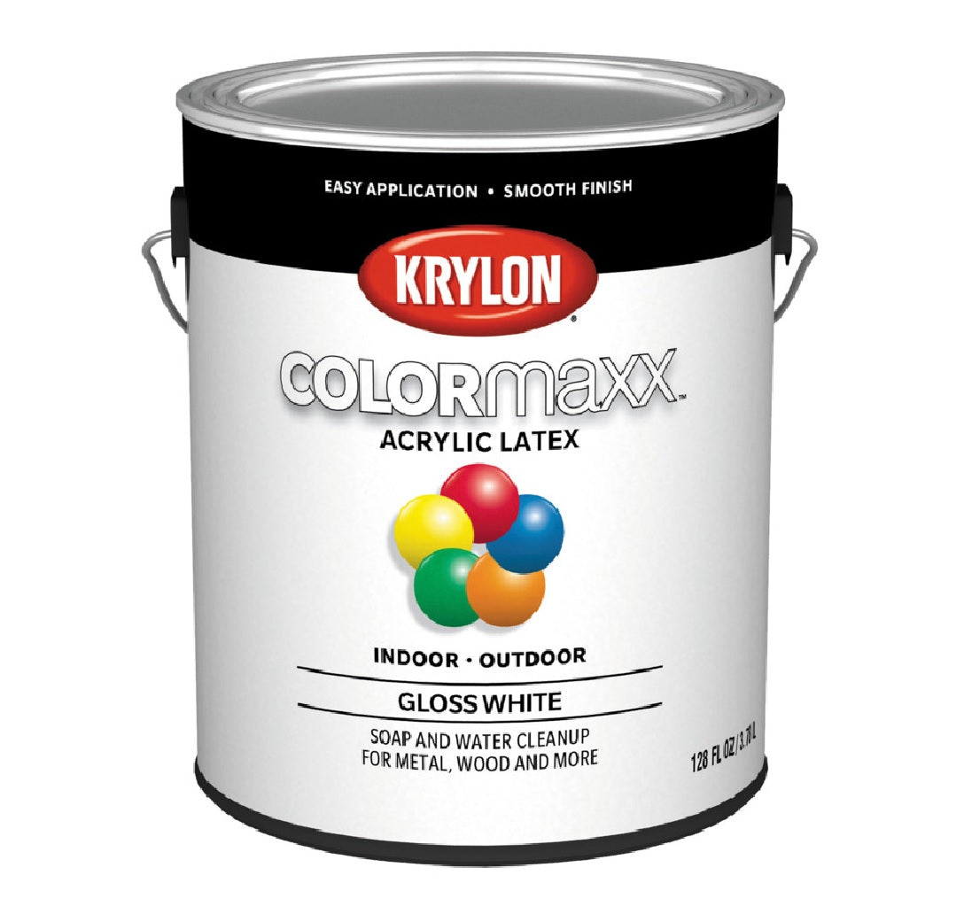 Krylon K05649007 Exterior Paint, Gloss, White