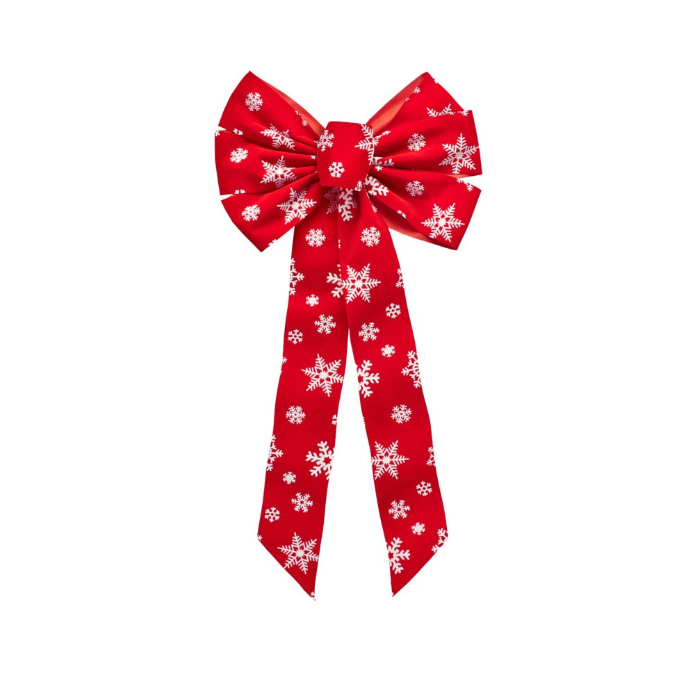 Holiday Trims 6083 7-Loop Snowflake Glitter Bow, 12 Inch X 26 Inch,Velvet