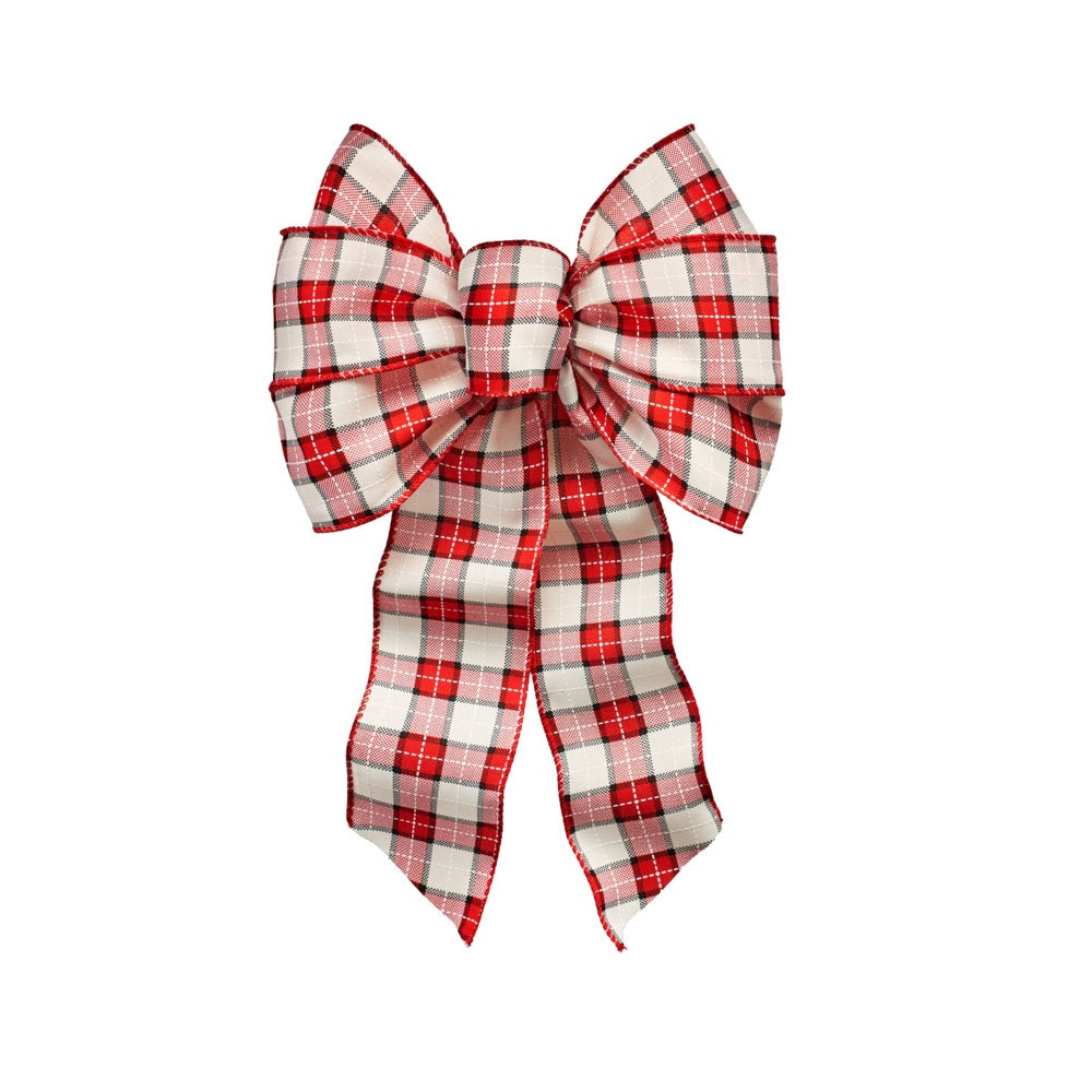 Holiday Trims 6152 Plaid Christmas Bow, 8.5 Inch X 14 Inch, Fabric