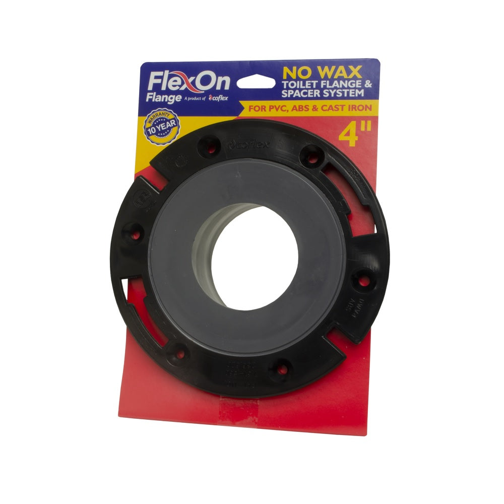 FlexOn PB-204 Toilet Flange and Spacer System, 4 Inch