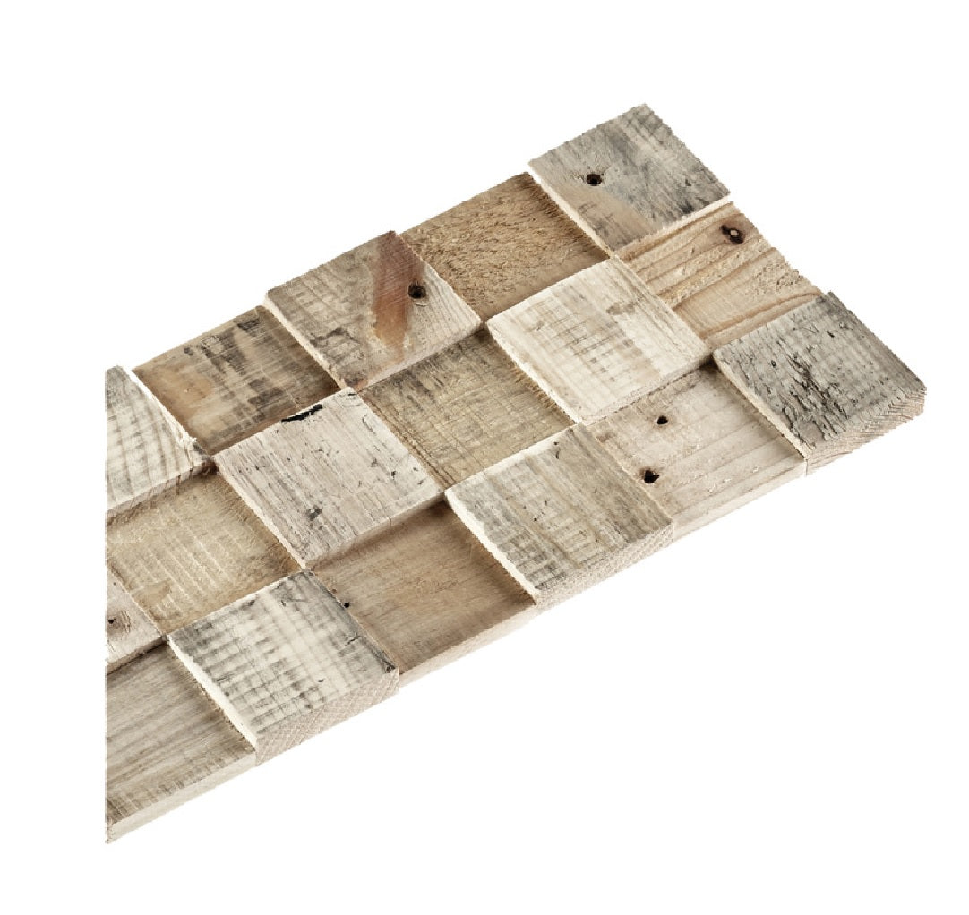 Timberwall Reclaimed TWRECUB Wall Plank, Natural, Square