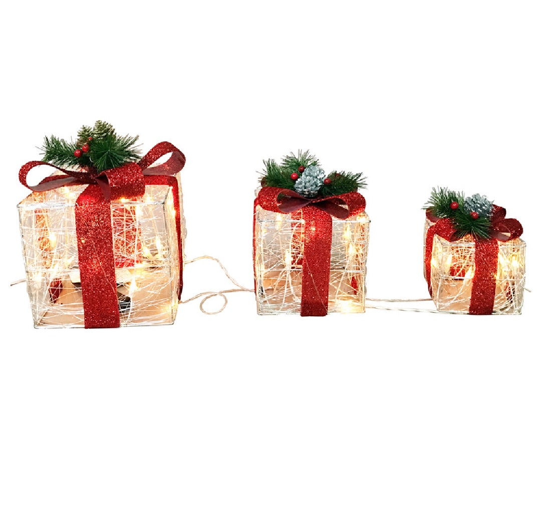 Santas Forest 58509 Gift Box Set 3D 50Ul Clear Light, Red