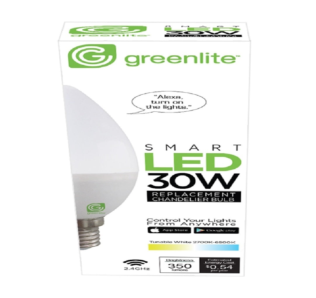 Greenlite 4.5W/CTC/SMART1 LED Smart WiFi Bulb, White