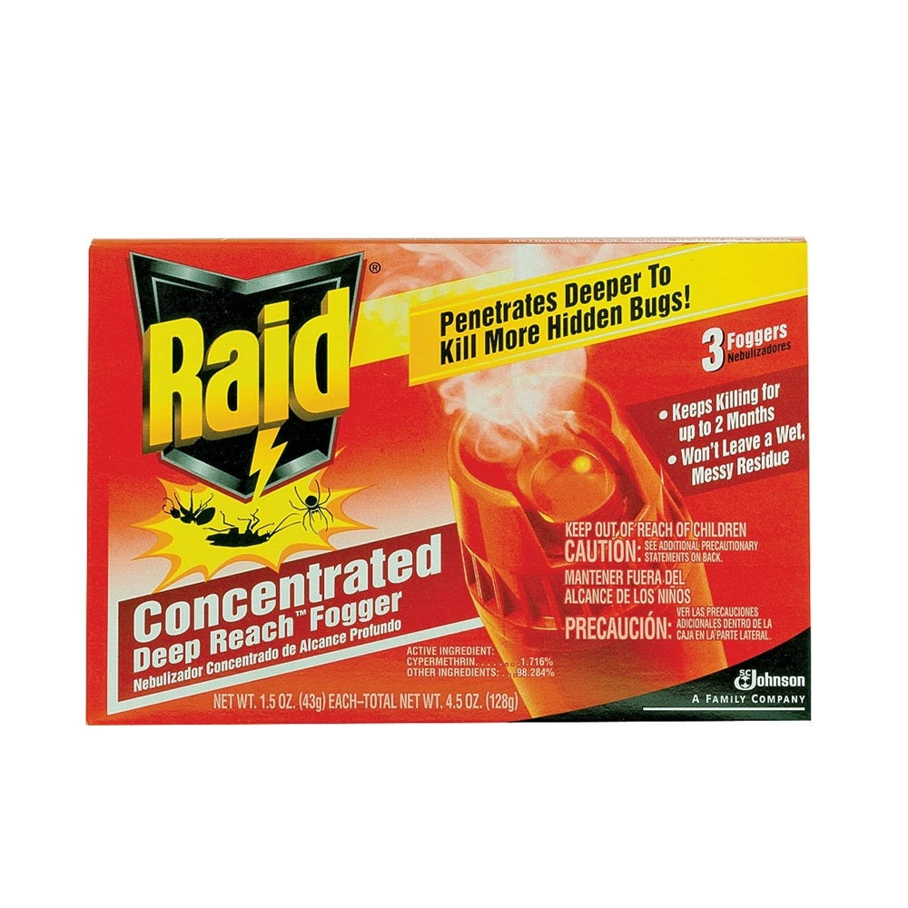 Raid 77701 Deep Reach Insect Fogger, 1.5 Oz, Clear