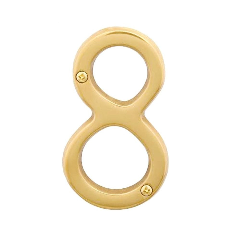 Schlage SC2-3086-605 #8 Traditional House Number, 4 Inch, Solid Brass