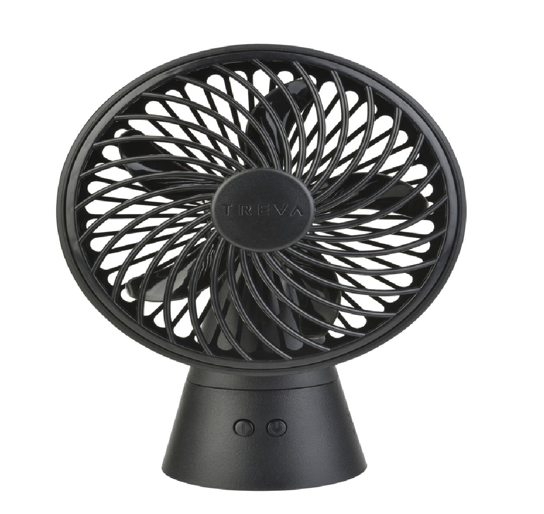 Treva FD05035 Battery/USB Cable Rechargeable Fan, Gray