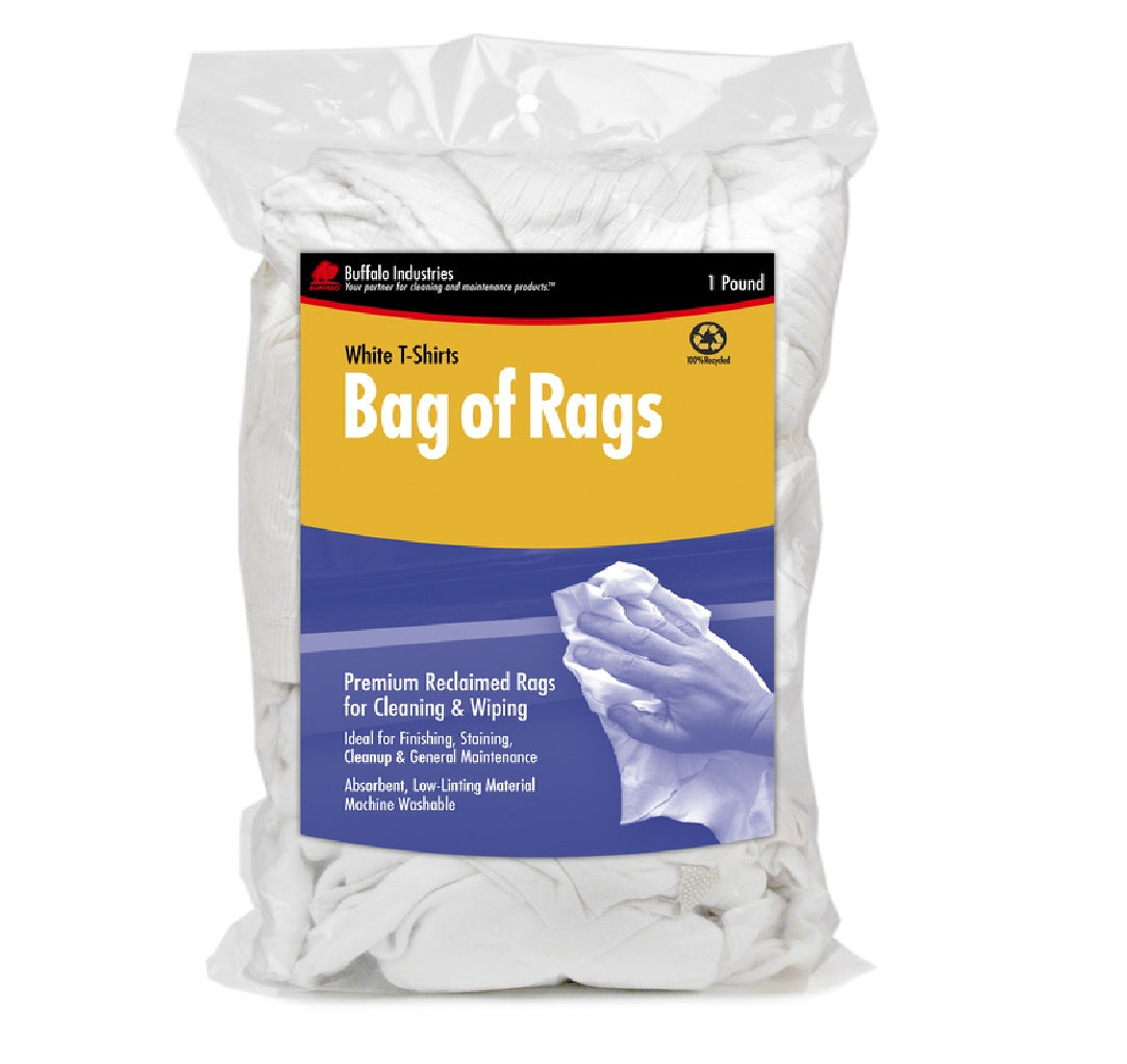 Buffalo 10521 Wiping Rags, Knit, White