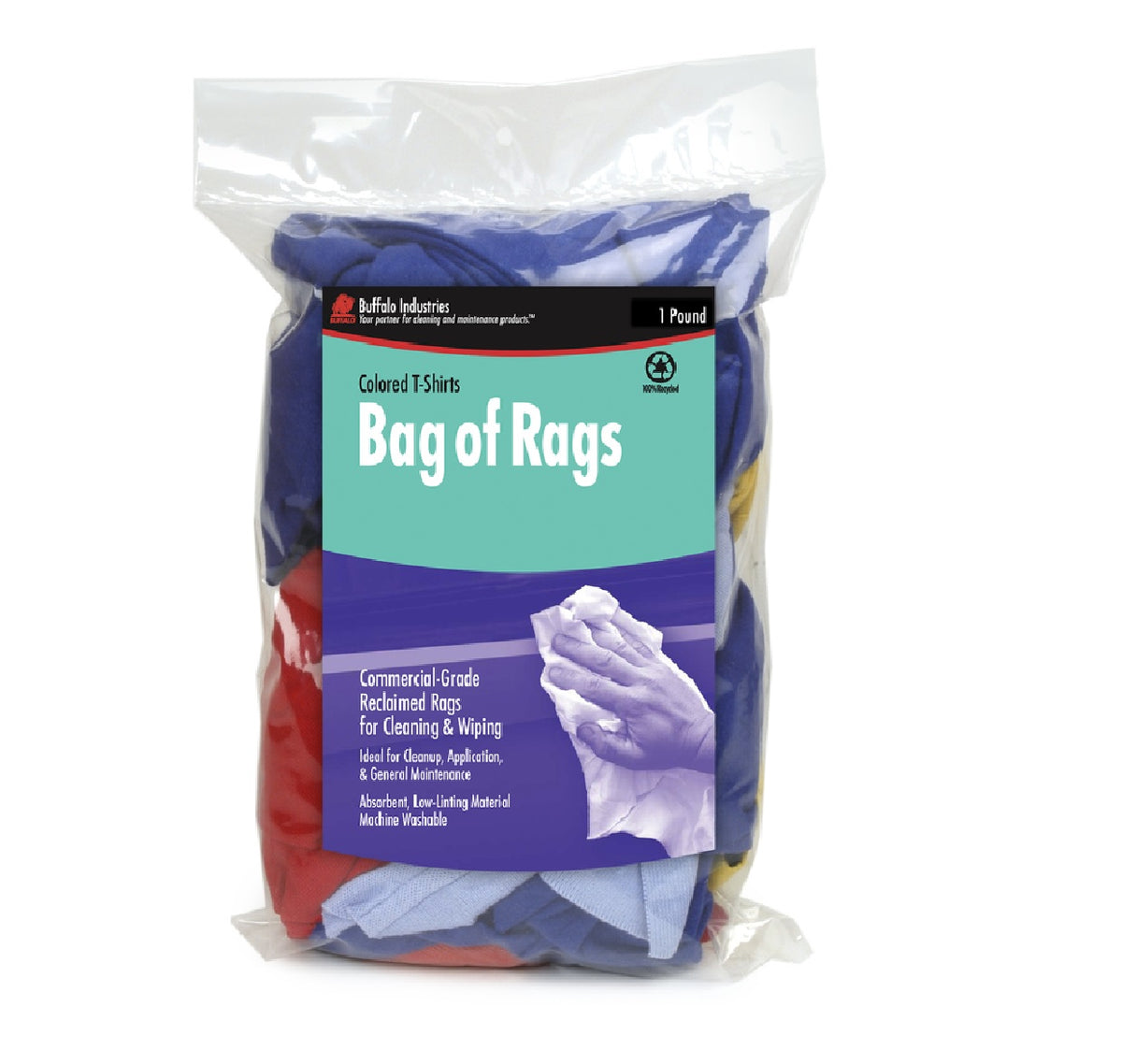 Buffalo 10081 Wiping Rags, Knit, Assorted