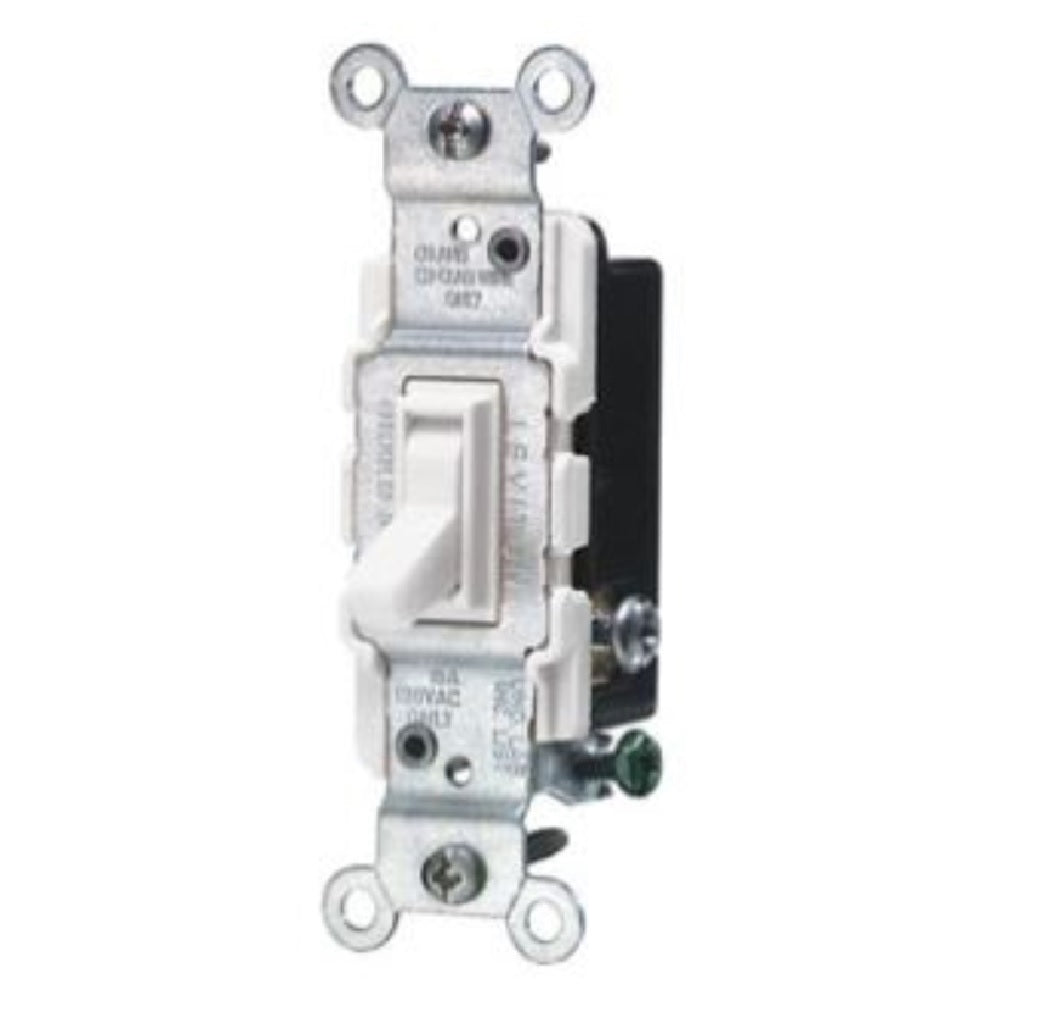 Leviton A1453-2AW 3-Way Antimicrobial Treated Toggle Switch