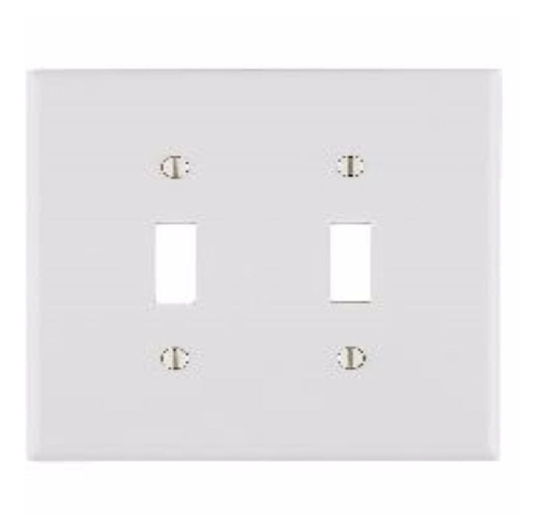 Leviton 88009-2AW Toggle Square Wall Plate, White