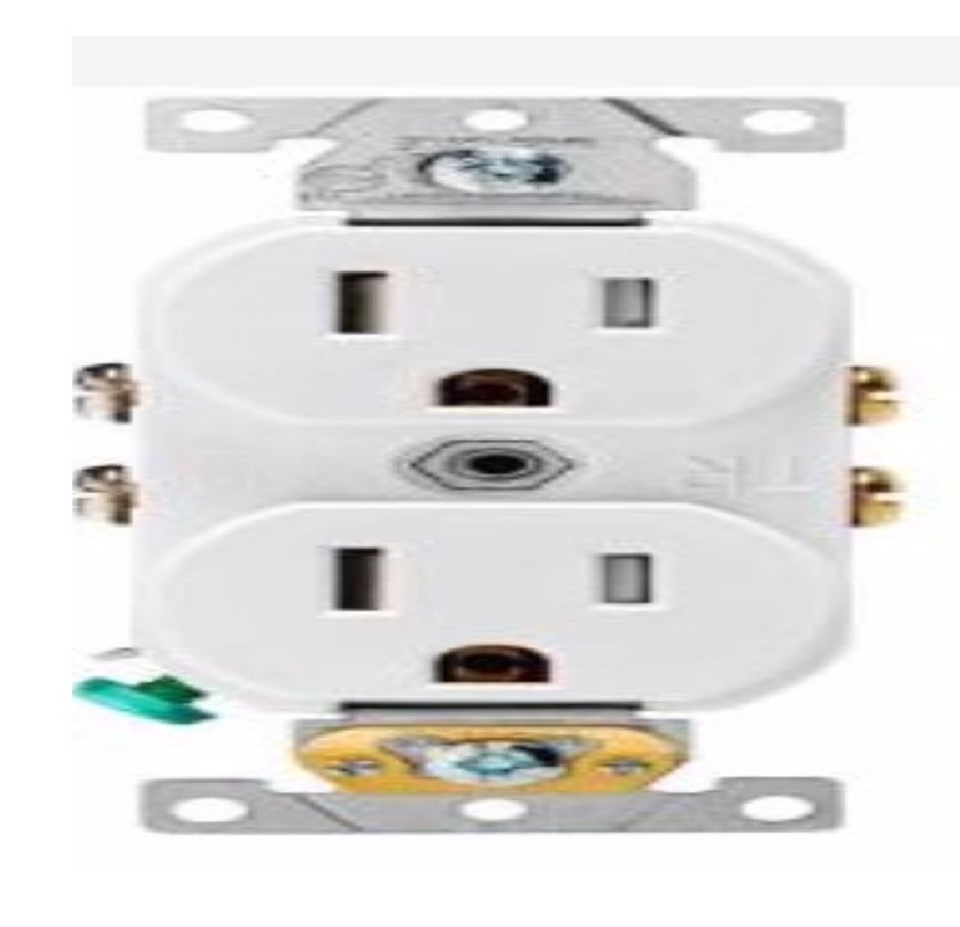Leviton TCBR1-WMP Duplex Tamper Resistant Outlet, White
