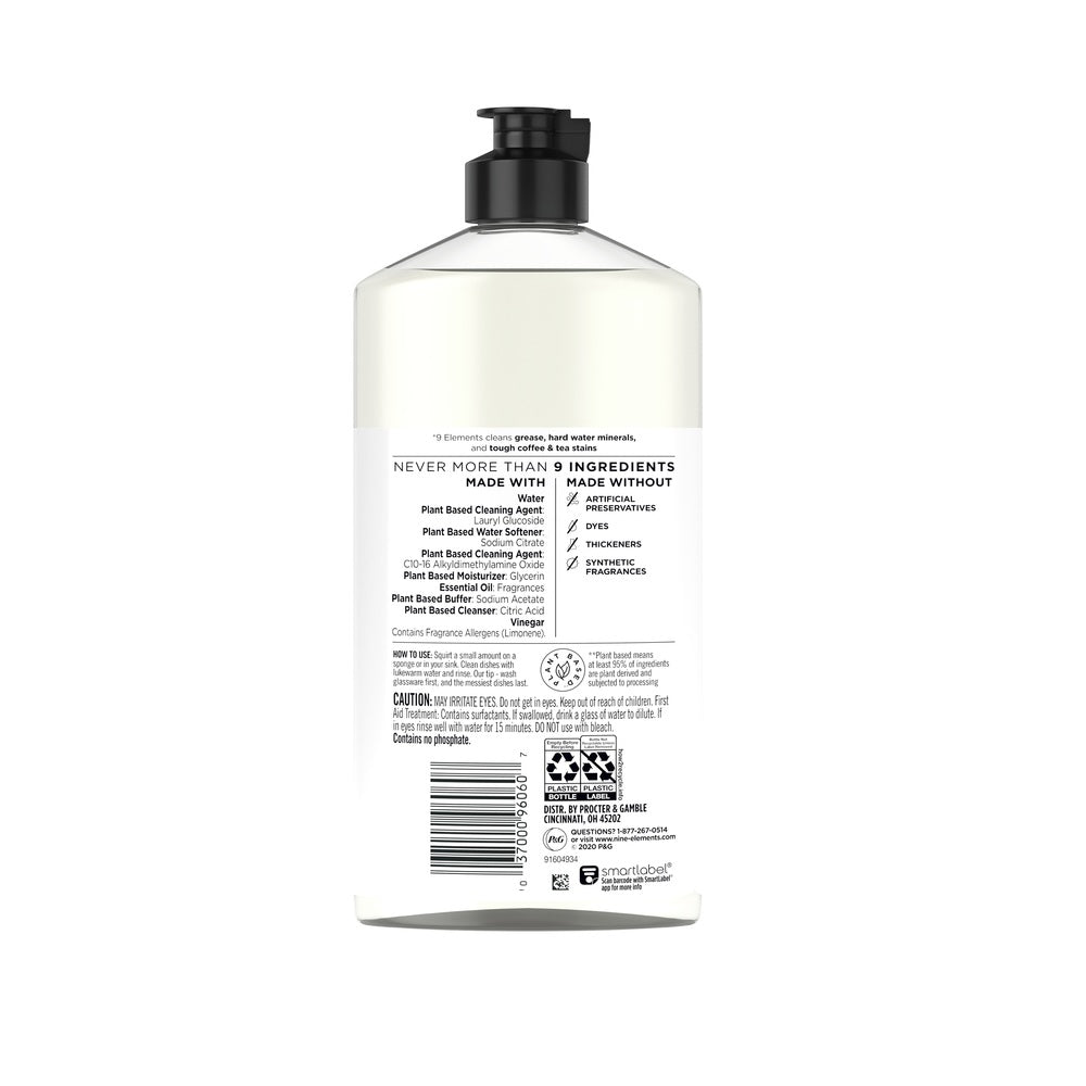 9 Elements 96060 Scent Liquid Dish Soap, 16 Oz