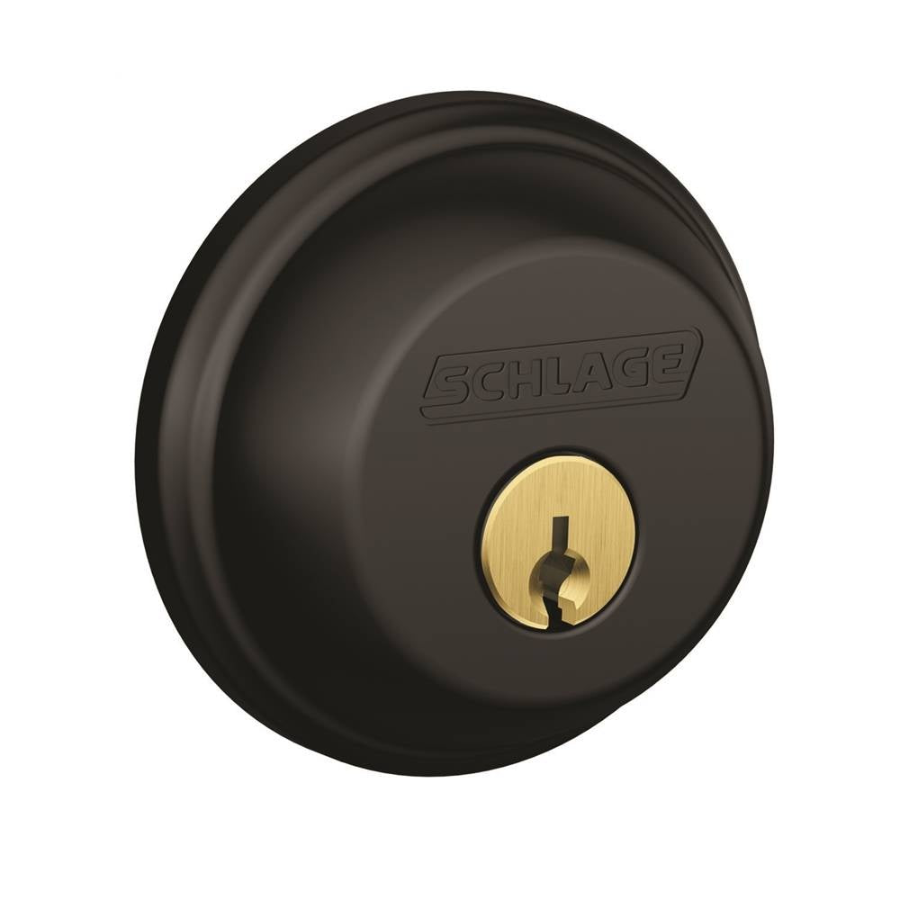 Schlage B60N622 Single Cylinder Deadbolt, 7/8 Inch, Matte Black