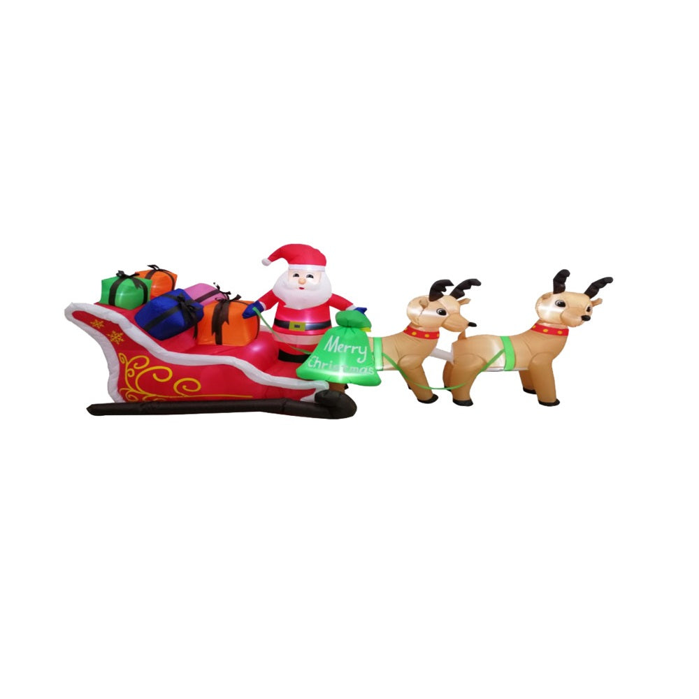 Santas Forest 90614 Santa-Sleigh Inflatable, 10 ft