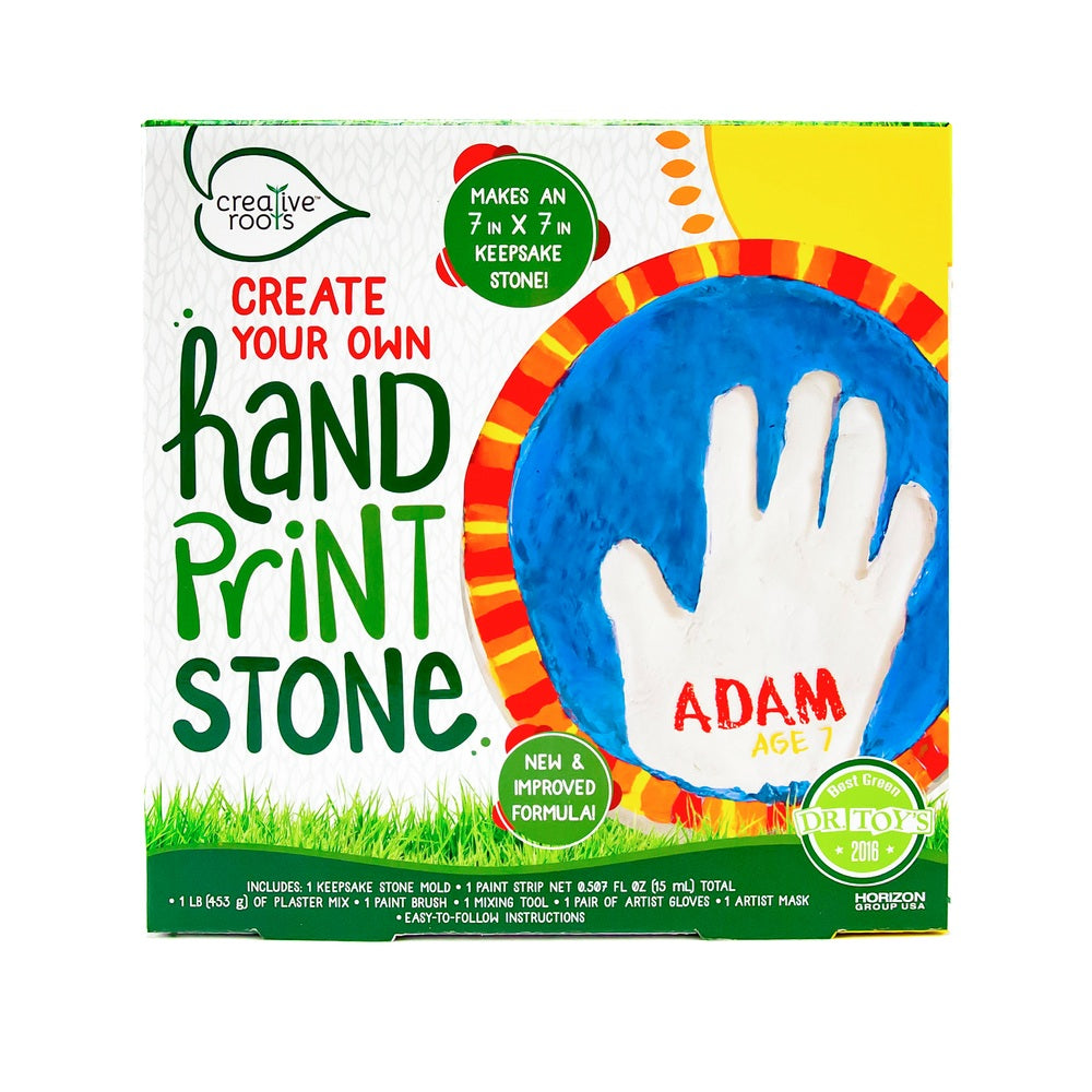 Creative Roots 64914A Hand Print Stone Activity Kit, Paper/Plastic