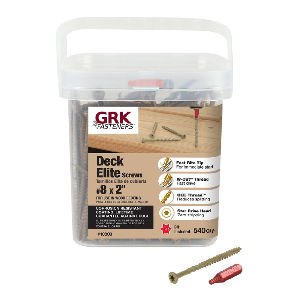 GRK 10803 Deck Elite Star Head Deck Screws, Steel