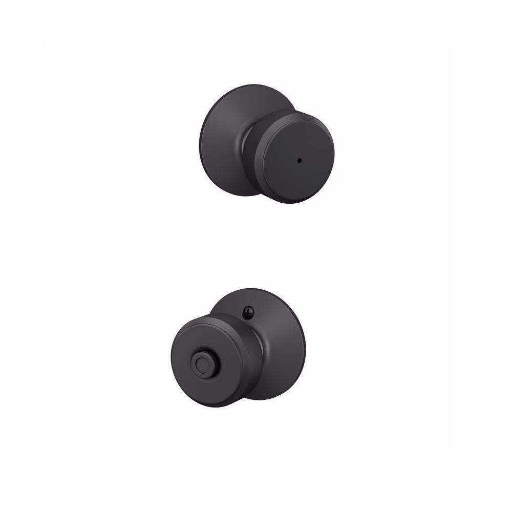 Schlage F40VBWE622 Bowery Bed and Bath Knob, Matte Black