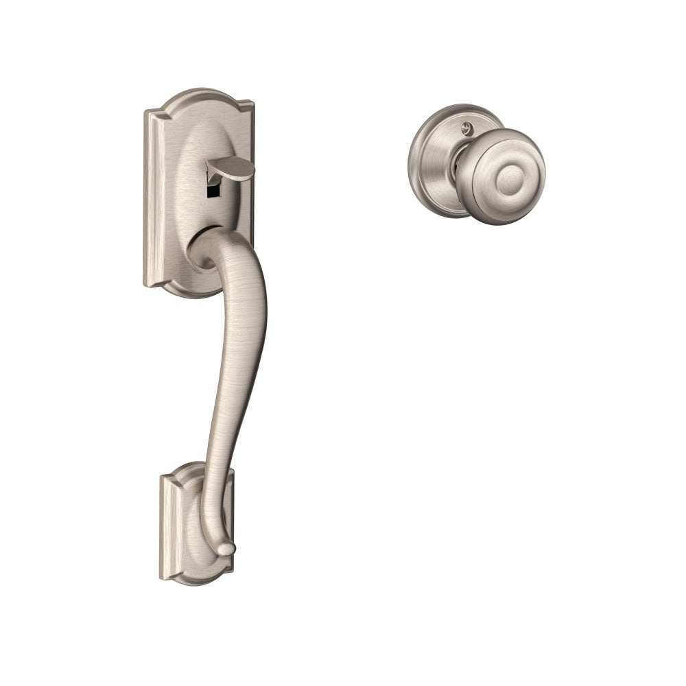 Schlage FE285GCAM619GEO Deadbolt and Entry Door Knob, Satin Nickel