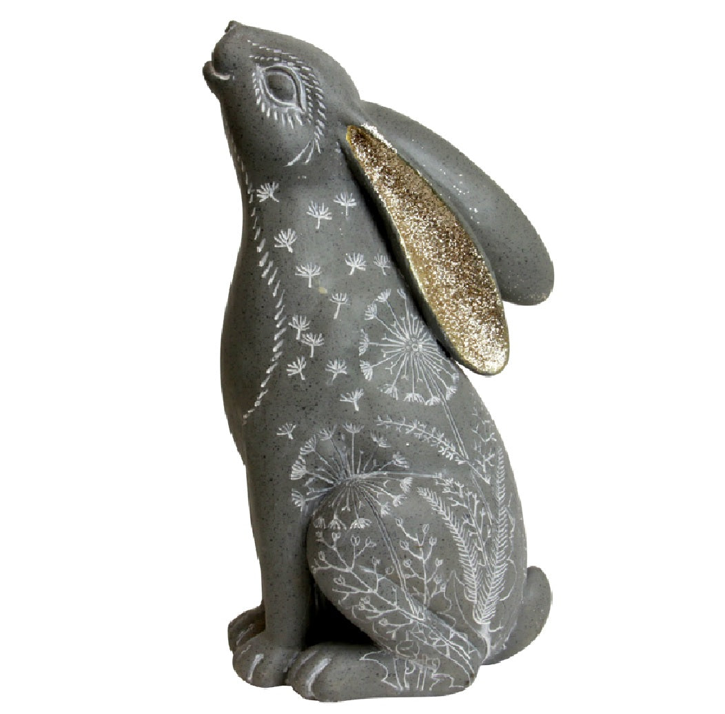 Exhart 16899 Carved Rabbit Garden Statue, Gray