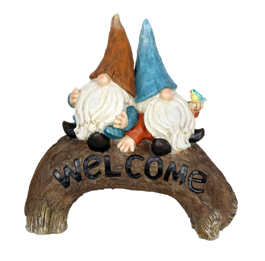 Exhart 19760-RS Welcome Gnome Garden Statue, Resin