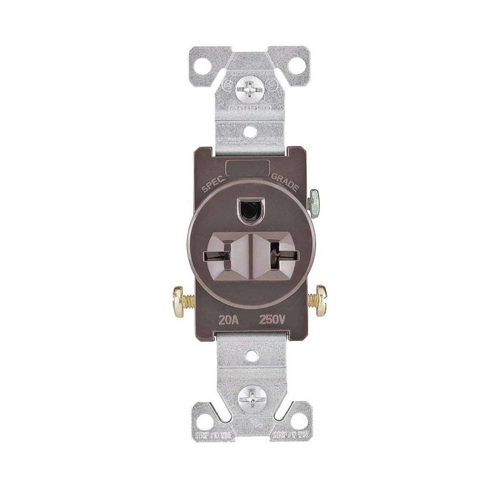 Eaton 1876B-BOX Single Receptacle, 20 AMP, Brown