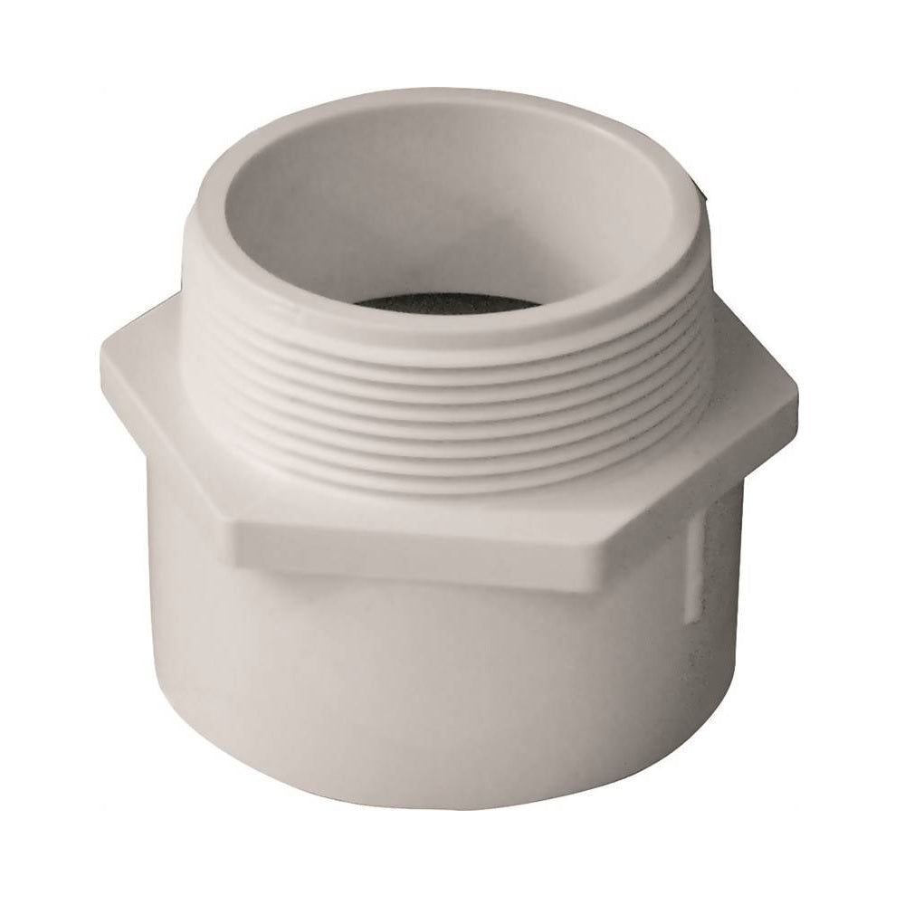 Lasco 436020BC PVC Pipe Male Adapter, White, 2 Inch